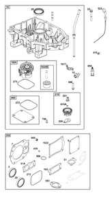 Crankcase Cover/Sump Group Diagram and Parts List for 613777-0016-J1 400000 - 699999 Briggs and Stratton Engine